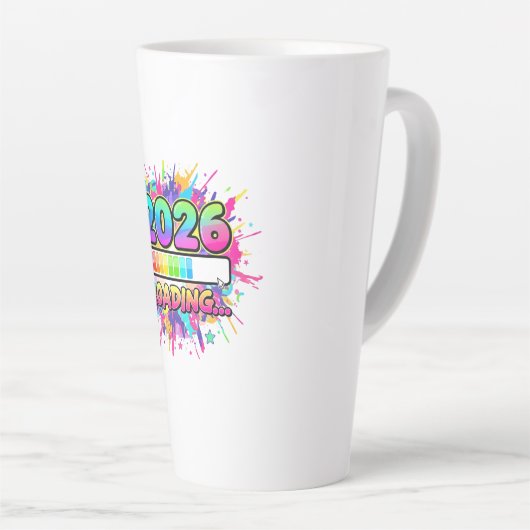 2026 Loading... Progress Bar Sticker カフェラテマグ (右アングル)