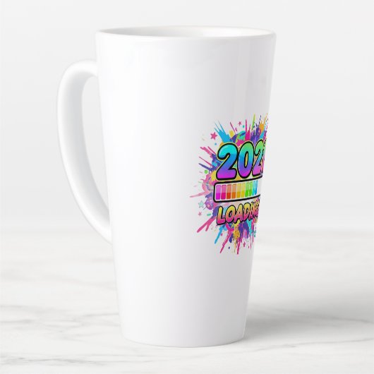 2026 Loading... Progress Bar Sticker カフェラテマグ (左アングル)