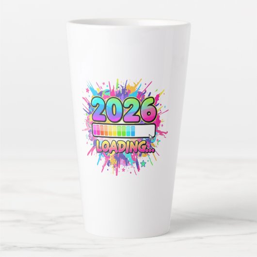 2026 Loading... Progress Bar Sticker カフェラテマグ (正面)