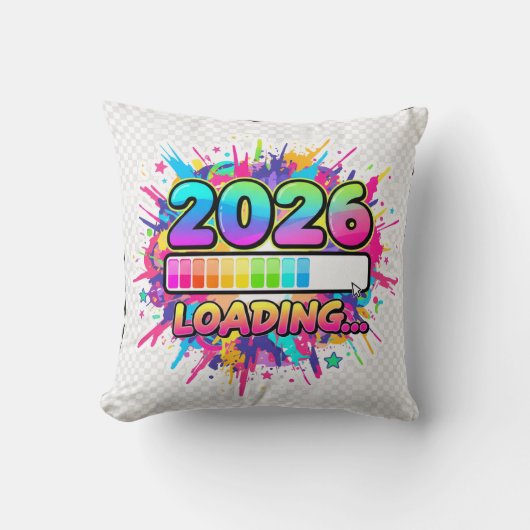 2026 Loading... Progress Bar Sticker クッション (正面)