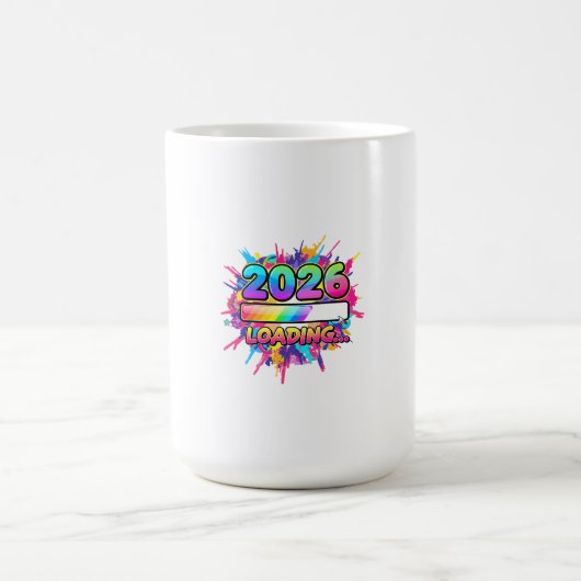 2026 Loading... Progress Bar Sticker コーヒーマグカップ (中央)