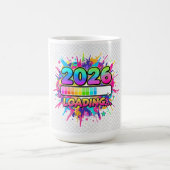 2026 Loading... Progress Bar Sticker コーヒーマグカップ (中央)