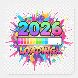 2026 Loading... Progress Bar Sticker スクエアシール
