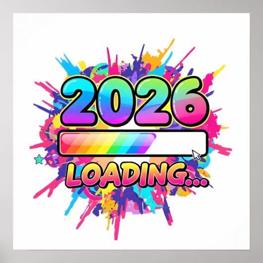 2026 Loading... Progress Bar Sticker ポスター (正面)