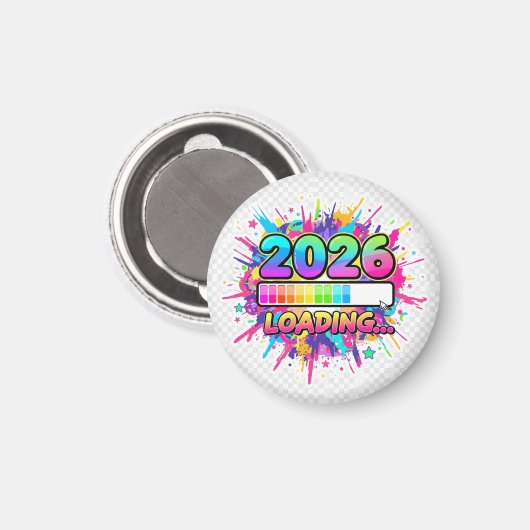2026 Loading... Progress Bar Sticker マグネット (正面/裏面)