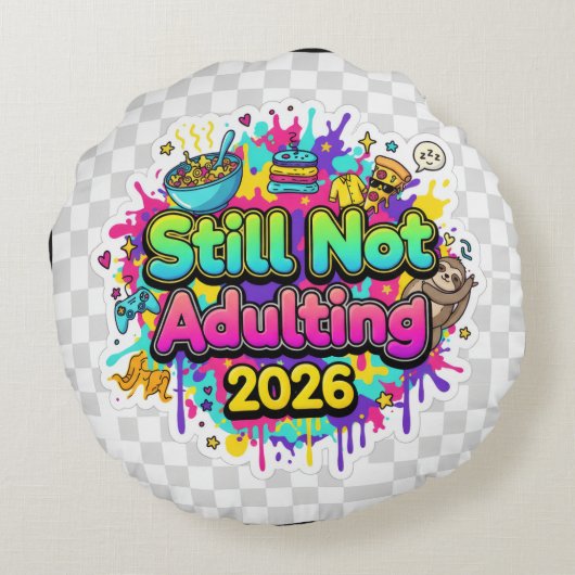 2026 Loading... Progress Bar Sticker ラウンドクッション (裏面)