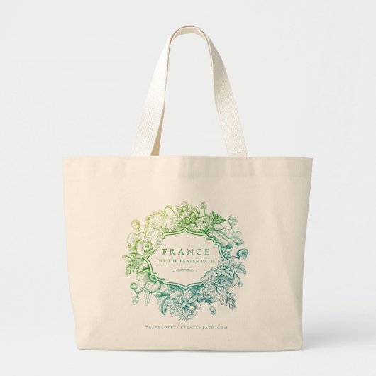 2026 logo green color tote bag, long handle ラージトートバッグ (正面)