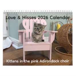 2026 Love & Hisses Calendar - the pink Adirondack カレンダー