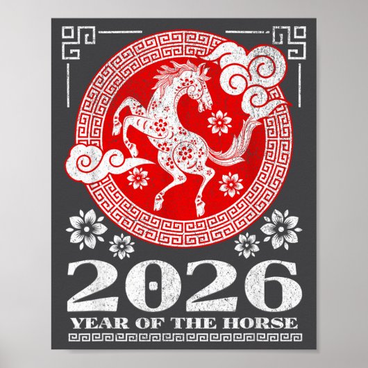 2026 Lunar Chinese New Year Fire Horse ポスター (正面)