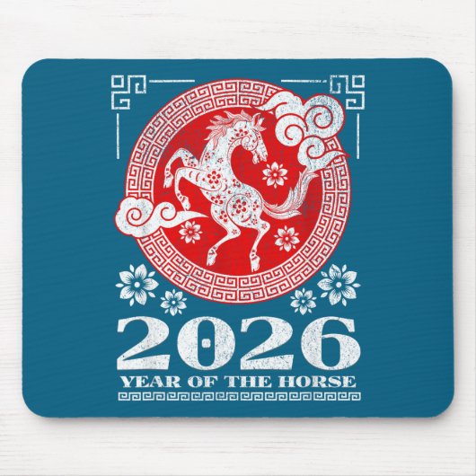 2026 Lunar Chinese New Year Fire Horse  マウスパッド (正面)