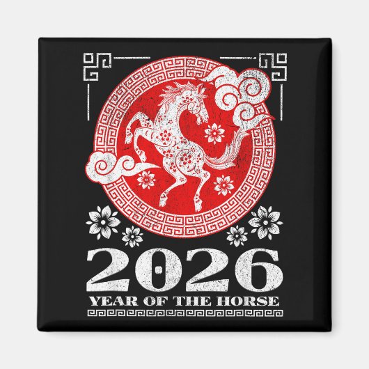 2026 Lunar Chinese New Year Fire Horse  マグネット (正面)