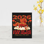 2026 Lunar Chinese New Year Of The Fire Horse Zodi カード (黄色い花)