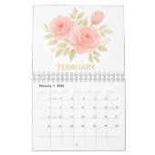 2026 Luxury Watercolor Floral Wall Calendar カレンダー (2月 2026)
