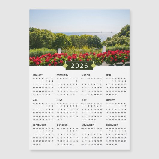2026 Mackinac Island MI Photograph Calendar Magnet (正面)