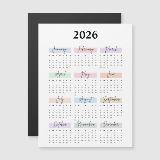 2026 magnet calendar (正面/裏面)