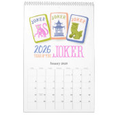 2026 Mahjong Time Wall カレンダー (1月 2026)