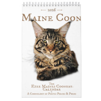 2026 Maine Coon Cat Calendar カレンダー