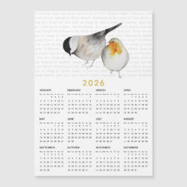 2026 Matthew 6:26 Water Color Birds Calendar Magne