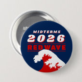 2026 Midterms RED WAVE 缶バッジ (正面&裏面)