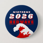 2026 Midterms RED WAVE 缶バッジ (正面)