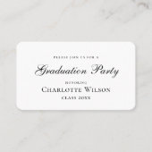 2026 Mini Graduation Party Invitation Classic Card 名刺 (正面)