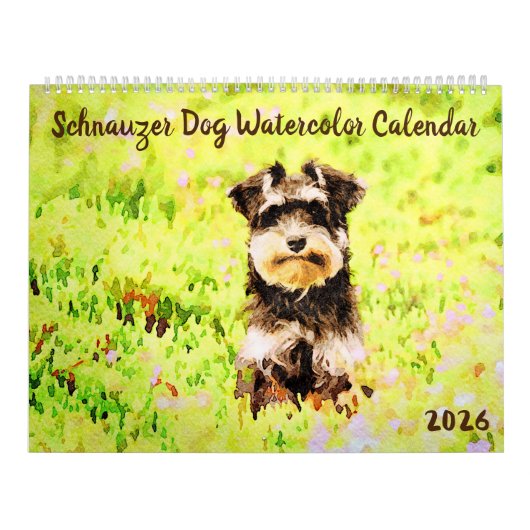 2026 Miniature Schnauzer Dog Mama Owner Lover Gift カレンダー (カバー)