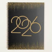 2026 Minimal Black & Gold Planner Cover  プランナー手帳 (正面)
