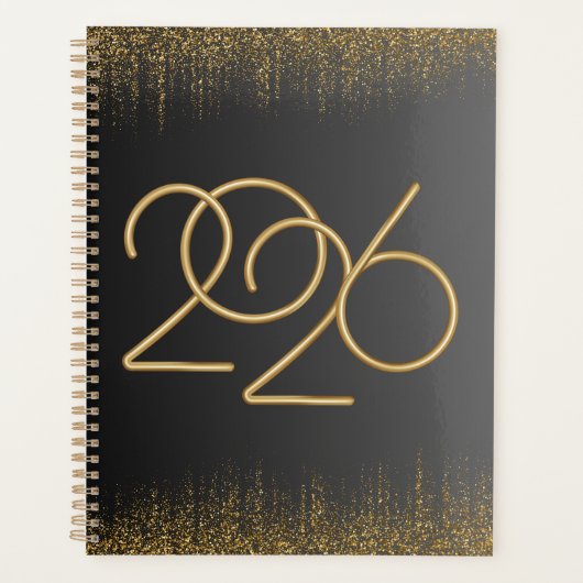 2026 Minimal Black & Gold Planner Cover  プランナー手帳 (正面)