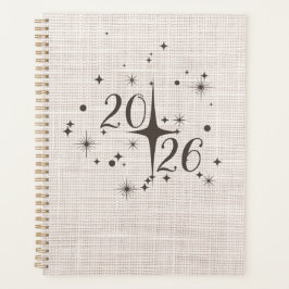 2026 Minimal Linen Planner Cover プランナー手帳