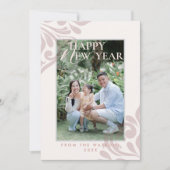 2026 Minimal Pink Ivory Typography Photo New Year シーズンカード (正面)