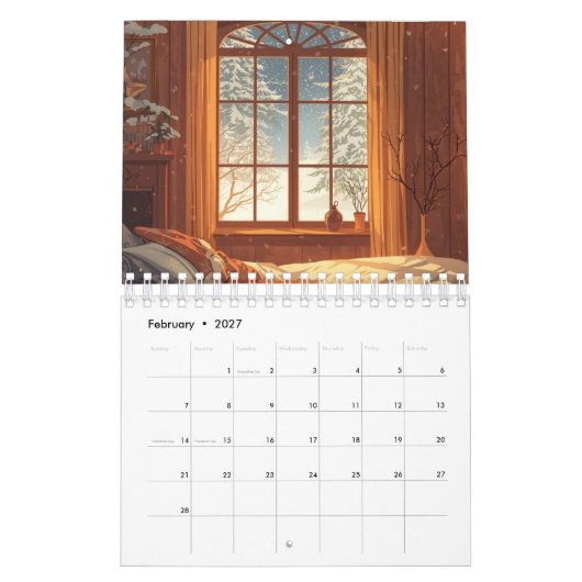 2026 Minimal Planner カレンダー (2月 2027)
