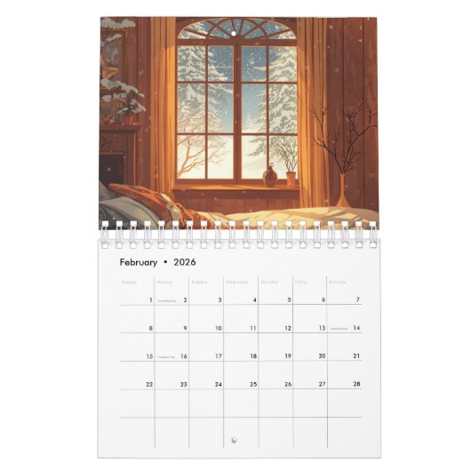 2026 Minimal Planner カレンダー (2月 2026)