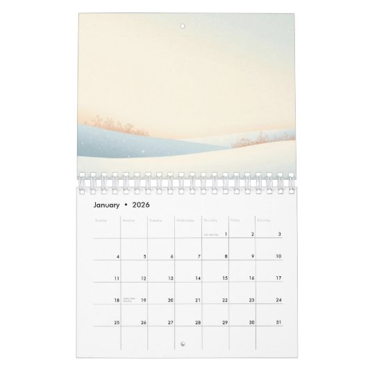 2026 Minimal Planner カレンダー (1月 2026)