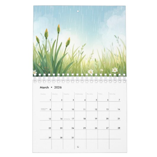2026 Minimal Planner カレンダー (3月 2026)