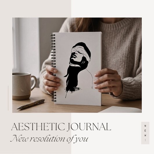 2026 Minimal Silhouette Journal for Reflection ノートブック