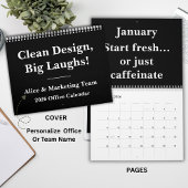 2026 Minimalist Funny Office カレンダー