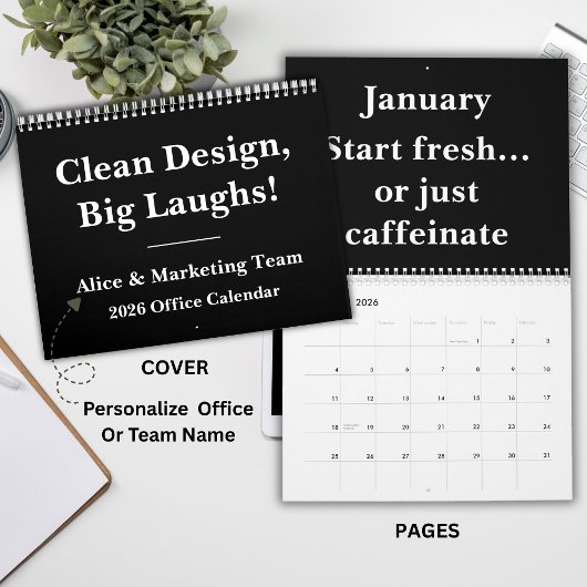 2026 Minimalist Funny Office カレンダー