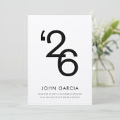 2026 Minimalist Graduation Announcements 招待状 (スタンド正面)