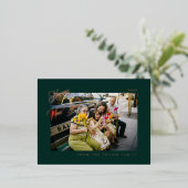 2026 Minimalist Modern Script Green Photo 箔シーズンポストカード (立ち正面)