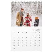 2026 Minimalist Script Custom Photo カレンダー (1月 2027)