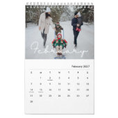 2026 Minimalist Script Custom Photo カレンダー (2月 2027)
