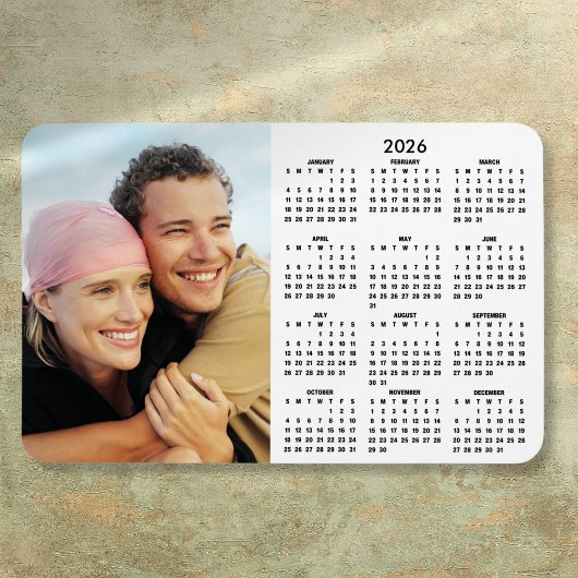 2026 Modern Calendar Photo Magnet マグネット