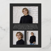 2026 Modern Charcoal 4 Photo Graduation Gold 箔招待状 (裏面)