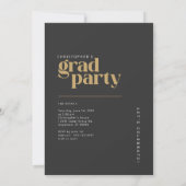 2026 Modern Charcoal Gold Graduation Party 招待状 (裏面)