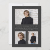 2026 Modern Charcoal & Warm Gold Graduation 招待状 (裏面)