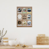 2026 Modern Circle Photo Vision Board Poster ポスター (キッチン)