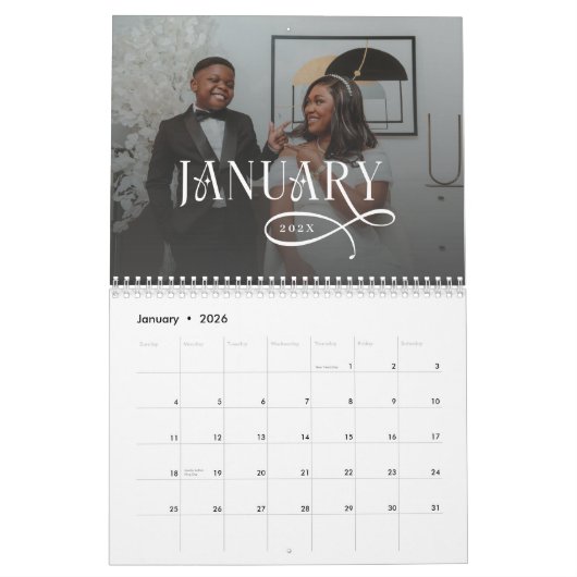 2026 Modern Elegant Wedding 14 Photos Newlyweds カレンダー (1月 2026)