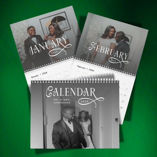 2026 Modern Elegant Wedding 14 Photos Newlyweds カレンダー