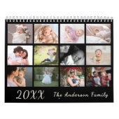2026 Modern Family Photo Calendar – black & white カレンダー (カバー)