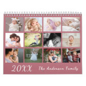 2026 Modern Family Photo Calendar – Pink カレンダー (カバー)
